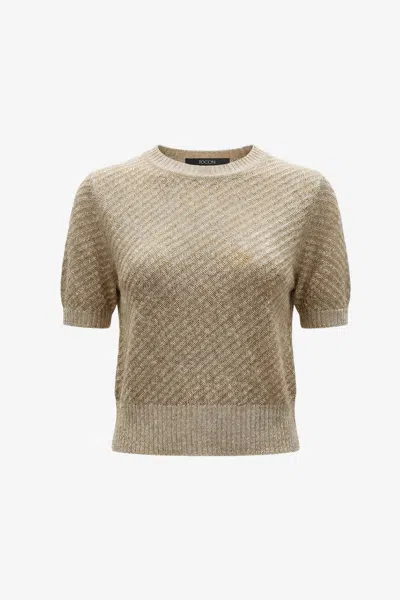 Toccin Merryn Short Sleeve Sweater In Gray