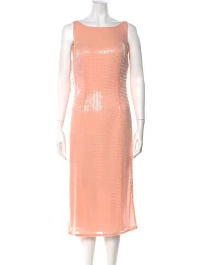 Pre-owned Toccin Mesh Midi Length Dress In Multi