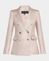 Toccin Mia Double-breasted Metallic Blazer