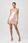 Toccin Micky Sequined Halter Shift Dress In Pink