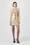 Toccin Micky Sequin Mini Dress In Gold