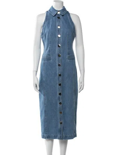 Pre-owned Toccin Midi Length Dress In Blue