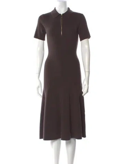 Pre-owned Toccin Midi Length Dress In Brown