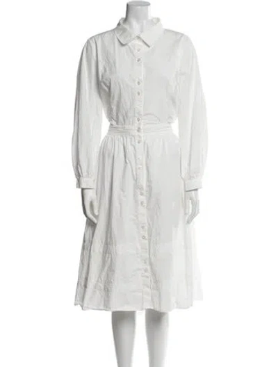 Pre-owned Toccin Midi Length Dress In White