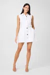 Toccin Miley Button Front Flare Dress In White