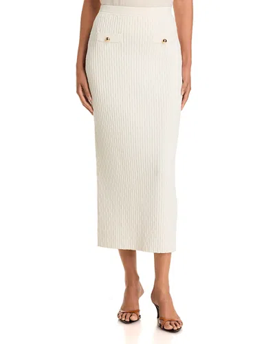 Toccin Milla Buttoned Faux Pocket Midi Skirt In Multi