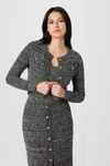 Toccin Miller Embellished Pointelle Cardigan In Brown