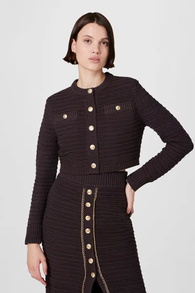 Toccin Miller Pointelle Cardigan In Brown
