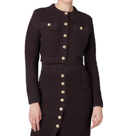 Toccin Miller Pointelle Cardigan In Espresso In Brown