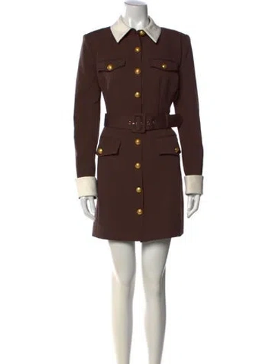 Pre-owned Toccin Mini Dress In Brown