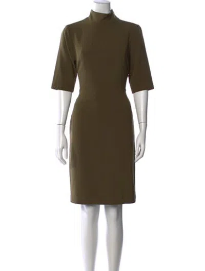 Pre-owned Toccin Mock Neck Knee-length Dress In Green