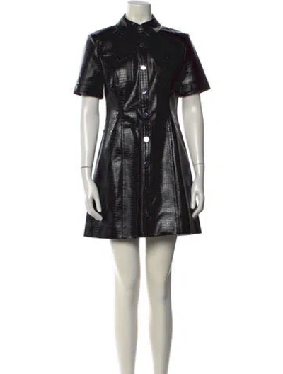 Pre-owned Toccin Mock Neck Mini Dress In Black