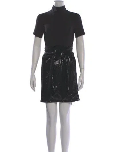 Pre-owned Toccin Mock Neck Mini Dress In Gray