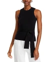 Toccin Molly Sleeveless Racerback Tie-front Top In Jet