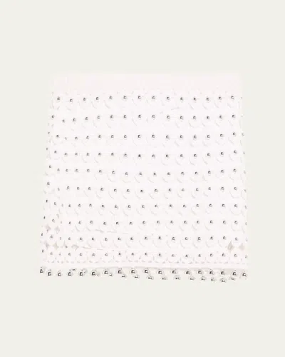 Toccin Nadia Crochet Mini Skirt In Optic/ Silver