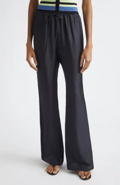 Toccin Nela Drawstring Flared Pants In Black