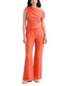Toccin Nela Drawstring Flared Pull-on Pant In Orange