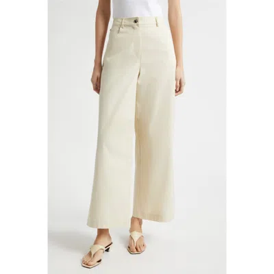 Toccin Nell Cotton Twill Wide Leg Pants In Neutral