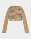 Toccin Noah Open-knit Cropped Cardigan