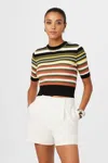 Toccin Nyla Striped Short-sleeve Sweater In Multi