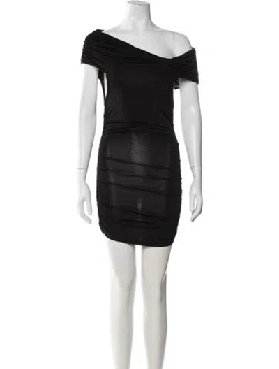 Pre-owned Toccin Off-the-shoulder Mini Dress In Black