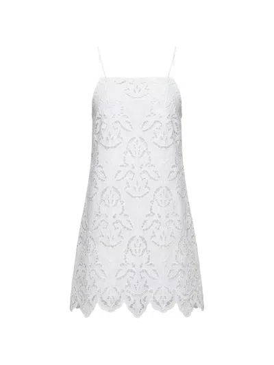 Toccin Olivera Floral Lace Minidress In White