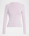 Toccin Ollie Ribbed Mock-neck Top In Pink