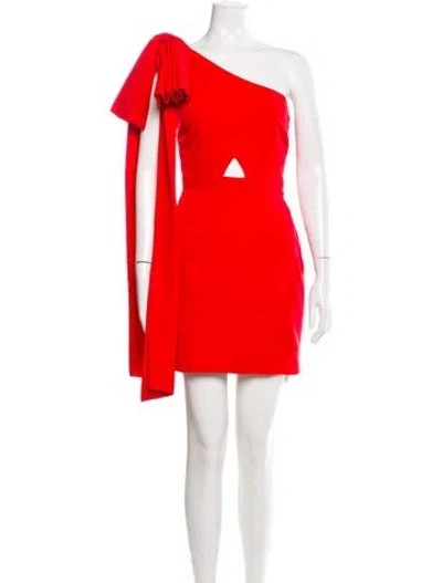Pre-owned Toccin One-shoulder Mini Dress In Red
