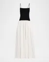 Toccin Orielle Drop-waist Cami Maxi Dress In White