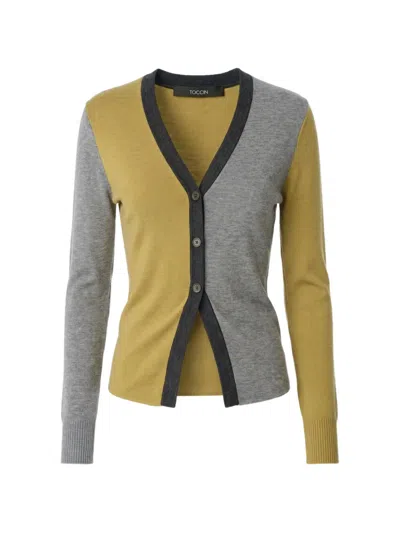 Toccin Ottilie Colour-block V-neck Cardigan In Multi