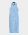 Toccin Palmer Button-front Denim Midi Dress In Liwas