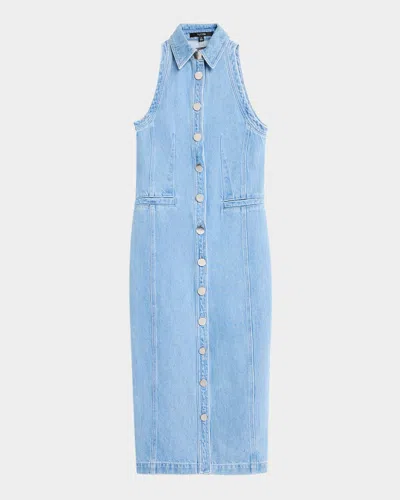 Toccin Palmer Button-front Denim Midi Dress In Liwas