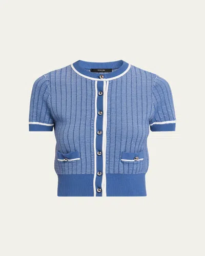 Toccin Patra Short-sleeve Cardigan In Ocopm