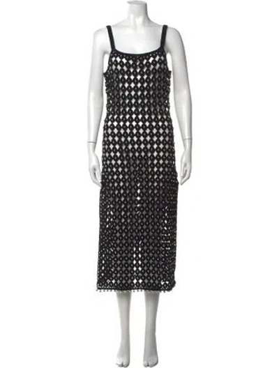 Pre-owned Toccin Patterned Long Dress In Black