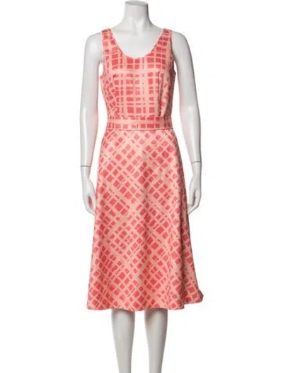 Pre-owned Toccin Patterned Midi Length Dress In Pink