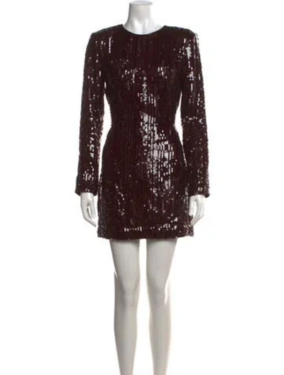 Pre-owned Toccin Patterned Mini Dress In Brown