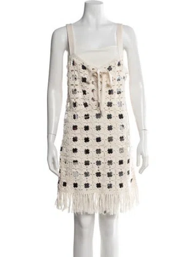 Pre-owned Toccin Patterned Mini Dress In Neutrals