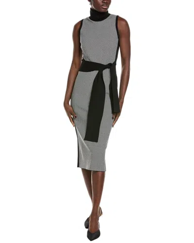 Toccin Peggy Turtleneck Tie-front Sweaterdress In Gray