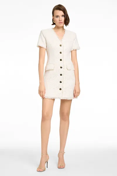 Toccin Phoebe Short Sleeve Vest Dress With Fringe In Brown