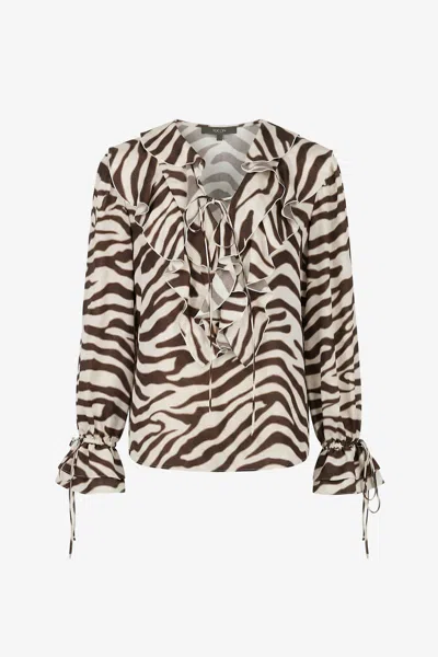 Toccin Pia V-neck Ruffle Blouse In Multi
