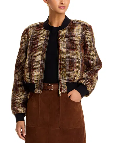 Toccin Pierce Fringe Bomber Jacket In Multi