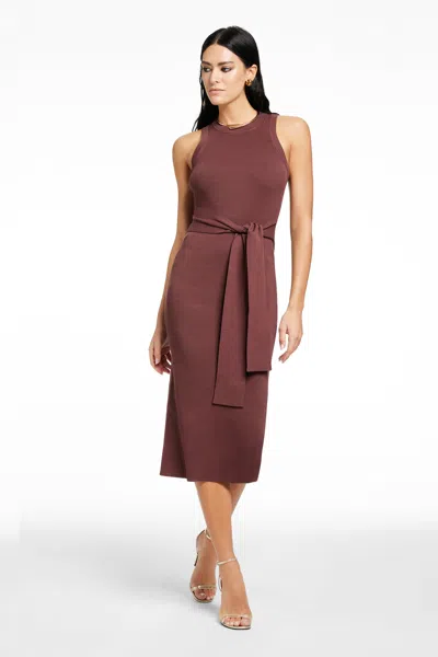 TOCCIN PIPER SLEEVELESS TIE-FRONT MIDI DRESS