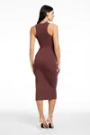 Toccin Piper Sleeveless Tie-front Midi Dress In Burgundy