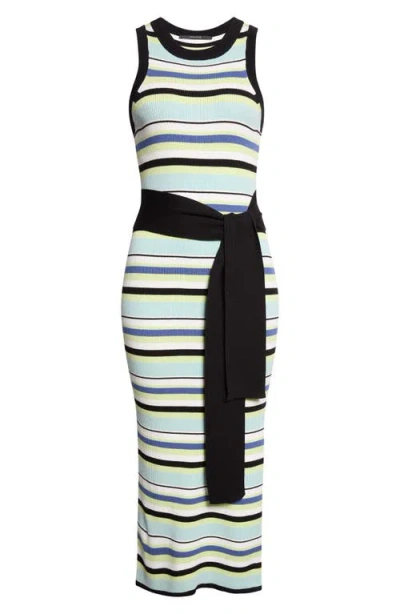 Toccin Piper Stripe Variegated Rib Sleeveless Dress In Multi