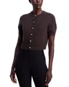 Toccin Pippa Short Sleeve Cardigan In Brown