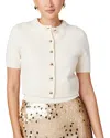 Toccin Pippa Short Sleeve Cardigan In White