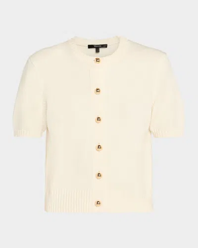 Toccin Pippa Short-sleeve Cardigan In White