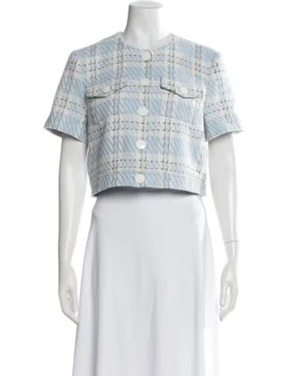 Pre-owned Toccin Plaid Print Jacket In Blue/white
