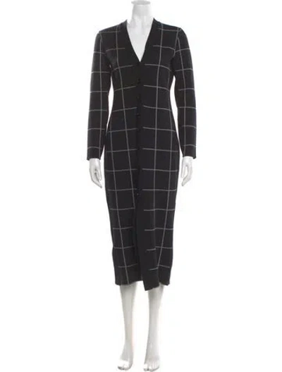 Pre-owned Toccin Plaid Print Knee-length Dress In Black