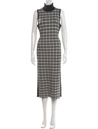Pre-owned Toccin Plaid Print Midi Length Dress In Multi